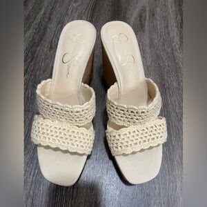 Jessica Simpson crochet wedges, size 9.5
